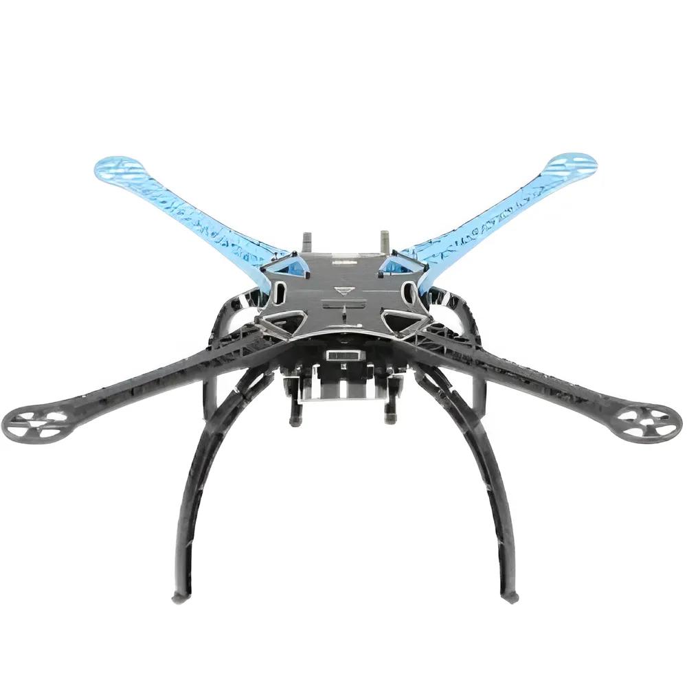 s500-quadcopter-drone-frame-blue-and-black-arm-with-black-plastic-landing-gear-pcb-version