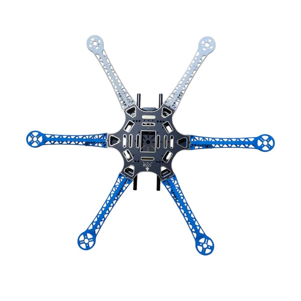 s550-hexacopter-drone-frame-blue-and-white-arm-with-black-plastic-landing-gear-pcb-version